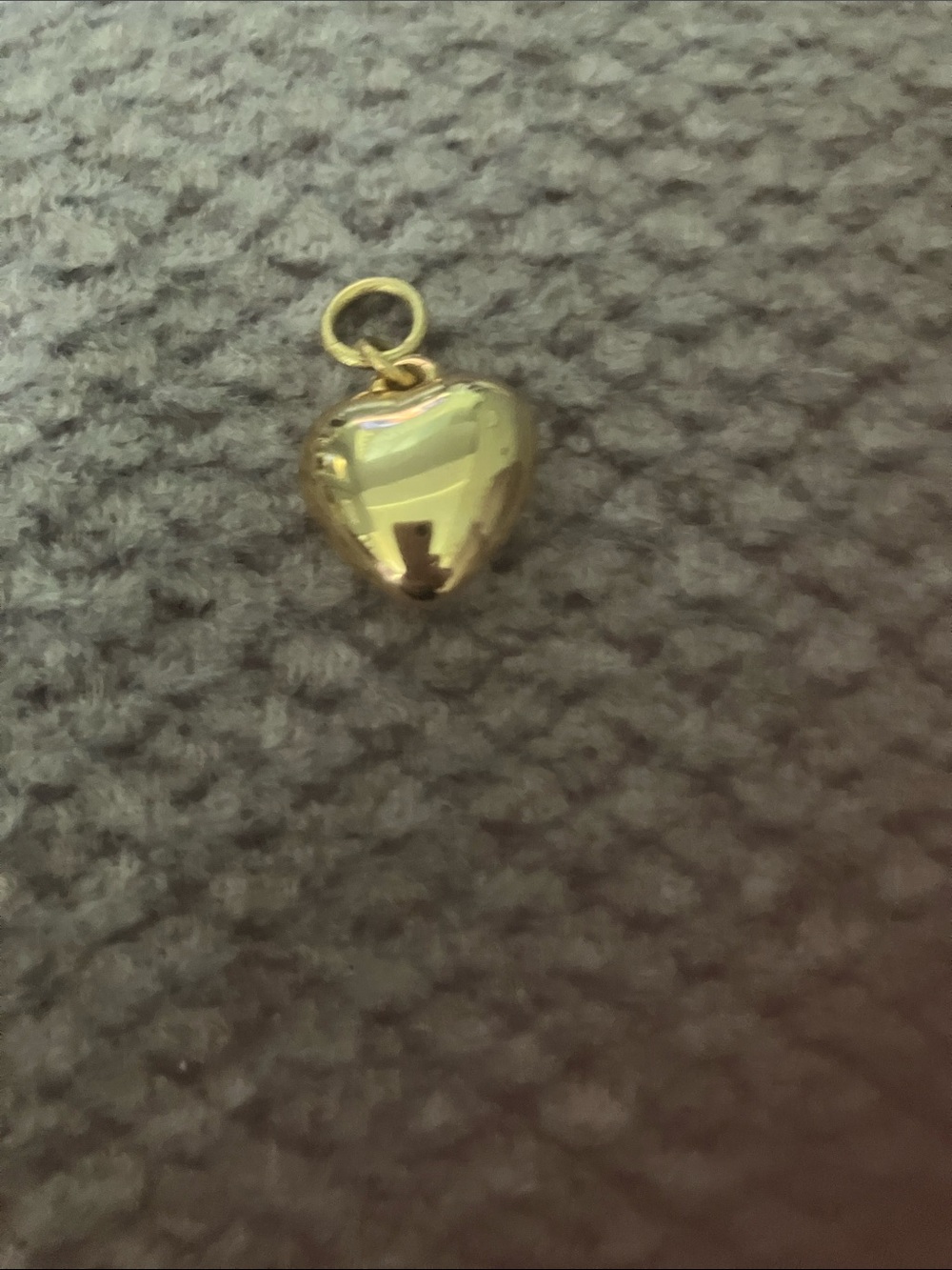 Gold Heart Charm Pendant - Polished Gold Tone